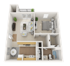 The Village Apartments Conway, AR 1 Bedroom Floor Plan